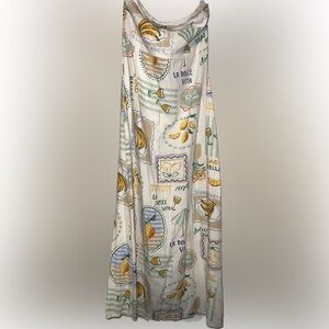 Paper Heart Anthropologie Maxi Dress White Linen “La Dolce Vita” Strapless Large
